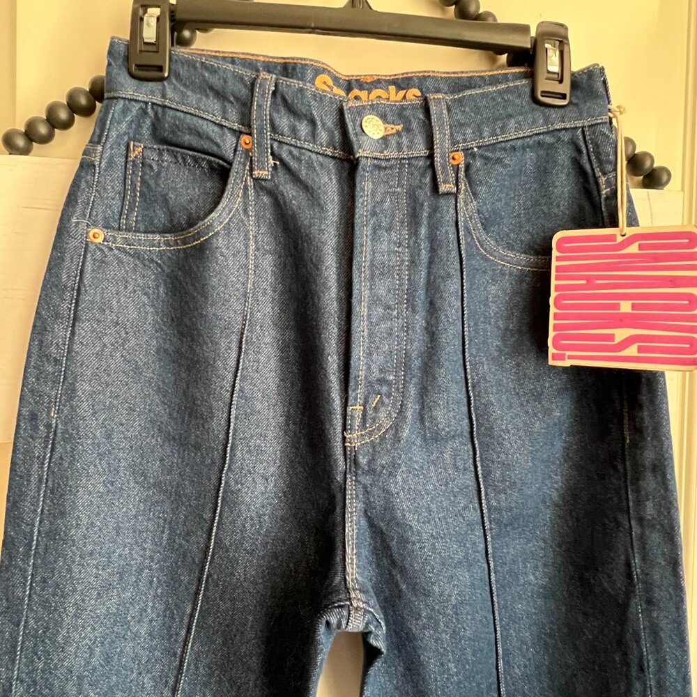 MOTHER Denim SNACKS The Pin Up Tippy Top Sweet Tooth Hover Blue Jeans 27 4 6 NWT - Picture 5 of 16